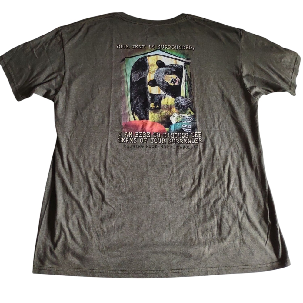 The Duck Company Size 2X Blowing Rock North Carolina Green Short Sleeve T-Shirt